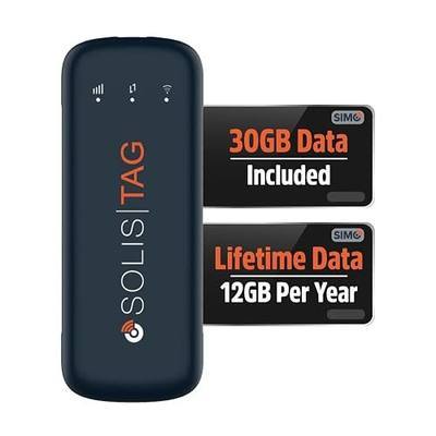 Solis Tag, USB-C Mobile WiFi Hotspot with 1GB/Monthly + 30GB Global Data | USB-C Powered, No Battery Needed - WiFi in 140+ Countries, Auto-Switching 300+ Carriers, No SIM Required, No Contract Needed
