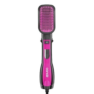 Conair All-in-One Dryer Brush Hot Air Brush | Dries, Detangles, Smooths, and Volumizes, All Hair Types, Black/Pink, BC105