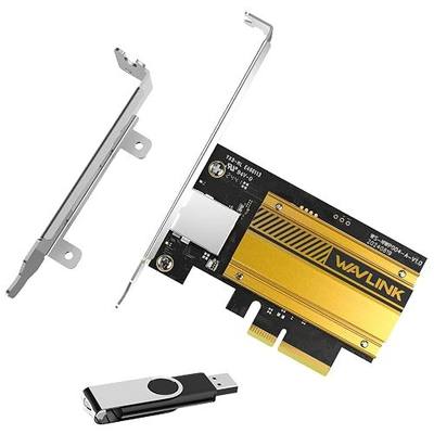 WAVLINK 10G PCIe Network Adapter, 10Gb PCIe Network Card with Marvell AQC113 Controller, PCIe x4/x8/x16 Ethernet Card for Windows 11/10 & Linux PC, Low Profile Bracket Included