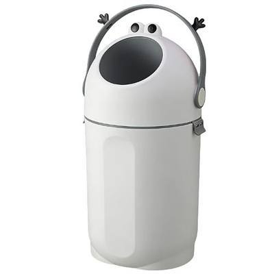 Bebetaje P@B PBell Diaper Pail with Odor Control, Uses Regular Trash Bags, Hands-Free Baby Diaper Disposal System, Smell Proof Nursery Trash Can with Easy Open Handle, Large Capacity (Grey)