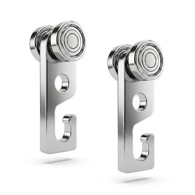 2 Wheel Trolley Assembly Rollers (2PCS-DG) | Fits 1‑5/8"+ Strut Channels, 800 LBS Load Capacity, Chrome-Plated Anti-Corrosion, Indoor & Outdoor Use for Garages Factories