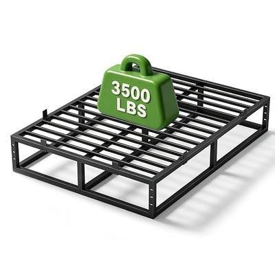 14 Inch Queen Bed Frame with 6 Mattress Baffles,Dual-Layer Reinf | Upgrade Steel Support,Dual-Purpose,Noise-Free,Easy Assembly,3500LBS Capacity,Headboard Holes