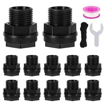 12 Pack Bulkhead Fitting, Garden Hose Double Threaded 3/4" Male GHT x 1/2" Female NPT, Water Tank Connector for Rain Barrels, Ponds, Aquariums, Tubs and Pools
