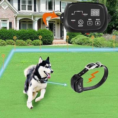 Wired Dog Fence with 650 Ft Wire, Underground & Aboveground, for 1 Dog | Electric Pet Containment System with IPX6 Waterproof Collar, Shock & Tone Correction