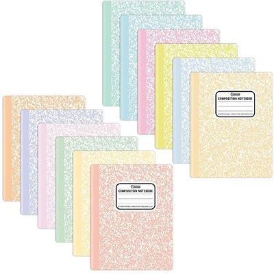 gisgfim 12 Pack Bulk Composition Notebook Wide Ruled, 12 Different Vibrant Colors, 96 Pages (48 Sheets), 9-3/4 x 7-1/2" Hard Cover Journal Notebooks for Students,Classroom and Office(Pink Purple)