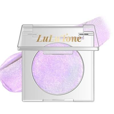 Chameleon Light Purple Duochrome Eyeshadow, Color Shifting Iridescent Metallic Glitter Eyeshadow Palette, Half Magic Holographic Cream to Powder Eye Brightener Shimmer Inner Corner Makeup 02
