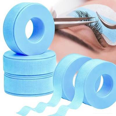 Lash Tape Eyelash Makeup Extensions - Zyler Alura Silicone Gel Tape for Eyelash Extensions, Micropore Breathable Easy-Tear for Lift & Eye/Eyelid Comfort, Lash Isolation, 5 Rolls 0.5in x 4yd (BLUE)V02
