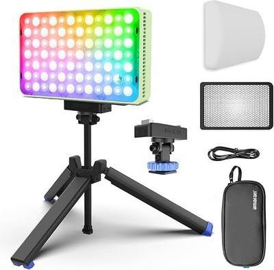 Amaran Ace 25c Kit RGB Video Light,25W On Camera Pocket Video Light CCT 2300k-10000k, 5,908 lux @ 0.5m Illumination,with Rechargeable Battery and PD Charging (Green)