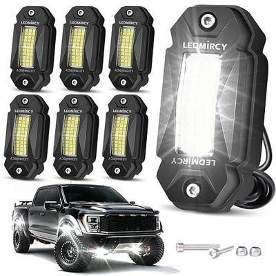 White Rock Lights,LEDMIRCY R2 LED Rock Lights 6Pods 33 Ultra Bright LED Chips for Trucks UTV Off Road Boat ATV SUV Luces para Carro Super Bright High Power Under Glow Neon Light Waterproof Shockproof