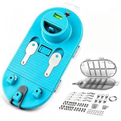 All-in-One Picture Hanging Tool Kit with Level, Patented No-Measure Picture Leveling and Hanging Tool for Sawtooth, Wire & D-Ring Hangers, Wall Marking Positioning System with 85+ Pcs Hardware Case