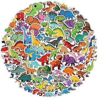 200Pcs Dinosaur Stickers, Waterproof Cartoon Dino Vinyl Stickers for Water Bottle Laptop Dinosaur Party Favors