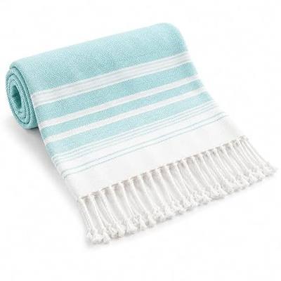 Turkish Beach Towel Oversized,35x72 Inch | Quick Dry, Sand-Free, Highly Absorbent, Vacation Essentials, Lightweight, Dry Pool & Travel Towels (Aqua)