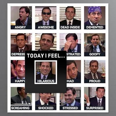 The Office Mood Magnet, The Office Merchandise & Gifts for TV Show Fans, Michael Scott Mood Tracker Fridge Magnet, Today I'm Feeling...