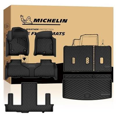 Michelin Vehicle Mats, All-Weather TPE Custom Fit Liner for 2021-2026 Chevy Tahoe/GMC Yukon/Cadillac Escalade 7 Seats, Not Fit Yukon XL/Escalade ESV or 8/9 Seats (7 Piece), Premier