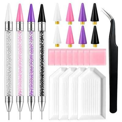 Bedazzling Tools Wax Pencil for Rhinestones Diamond Painting and Nail Art | Bedazzling Pen DIY Kit, Dual-Head Rhinestone Picker Tool, Diamond Art Tools, Nail Art Pens, Precision Tweezers Organizer Tray