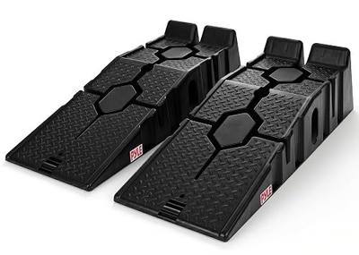Pyle Heavy Duty Vehicle Ramps | 13000 lb Capacity Car Ramps for Low Clearance Vehicles with 6.3 Inch Lift and 17° Incline | Portable Non-Skid Car Ramps for Oil Changes, 2-Pack, Black.