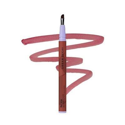 URBAN DECAY Lip Toy Staining Brush Lip Liner - Pink Berry Lipliner (Flaunt) | Built-in Tapered Lip Brush Applicator to Line + Contour, Long-lasting, Up to 12HR Staining Power, Smudge-proof, Non-drying