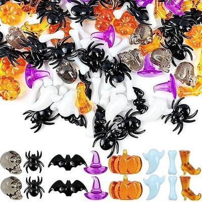 YOOHUA 310PCS Halloween Sensory Bin Filler, Mini Acrylic Pumpkin Ghost Skull Gems Vase Fillers for Halloween Centerpieces Table Decorations,Table Scatters Counting and Craft