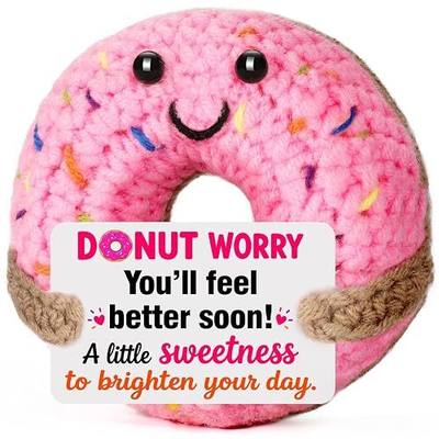 MBL Get Well Gifts for Women - Get Well Soon Crochet Donut After Surgery Recovery Self Care Feel Better Thinking of You Cancer Care Comfort Gift for Men Patients Friends