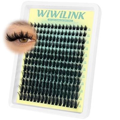 Lash Clusters 100D Spiky Eyelash Clusters 10-18mm Manga Cluster Lashes Extension Fluffy D Curl Individual Lashes DIY Eyelash Extensions at Home(RRDH-Spiky)