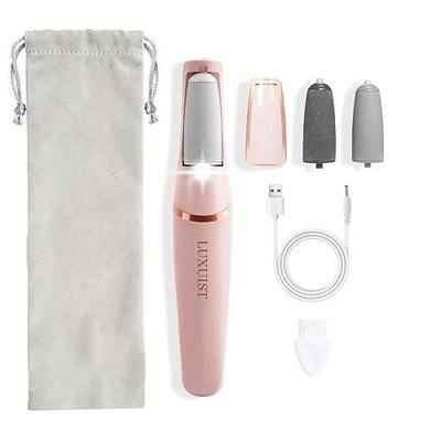 Electric Foot Callus Remover, Rechargeable Foot File with Storage Bag | 2-speed electric foot file, dual rollers, USB rechargeable, easy to store,removes calluses & cracked heels, Ideal Spa Gift