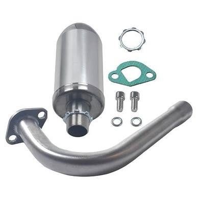 Exhaust Pipe with Muffler for GX160 GX200 for Predator 212cc Silver | for Coleman CT200U BT200X Mini Bike Go Cart
