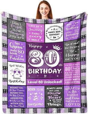 80th Birthday Blanket Gifts for Women 50"x60" | 80th Birthday Decorations for Her - Happy 80th Birthday Gift Ideas for 80 Year Old Women - 1946 & 80th Birthday Blanket