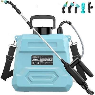 DEGGE Battery Powered Sprayer 2 Gallon, 7.4V Powerful Electric Pump Sprayer | Weed Killer Sprayers with Rechargeable Handle & 5 Mist Nozzles & Retractable Wand & Adjustable Strap for Lawn, Garden, Yard
