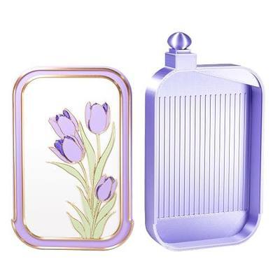 RaySoar 3D Printed Diamond Art Trays with Lids, High Edge Anti-Spill Rhinestone Tray with Exquisite Pattern for Diamond Art Accessories - Light Purple