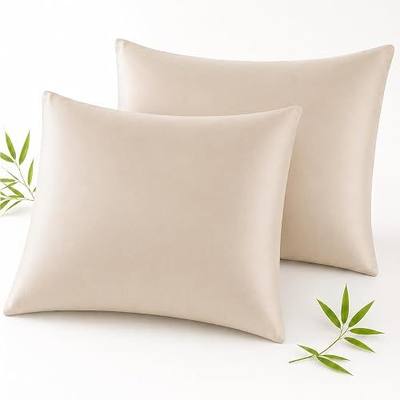 Zippered Pillow Cases, Queen Size (20 * 30), Set of 2 | 100% Viscose Derived from Bamboo, Cooling Silky Soft, For Hot Sleepers, Breathable, Hidden Zipper
