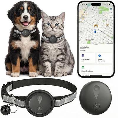 GPS Pet Tracker for Dogs & Cats, Smart Collar with Real-Time Location | No Monthly Fee, Activity Monitoring, Adjustable Reflection Strap, Find My Compatible, Lightweight Wear, Plug And Play