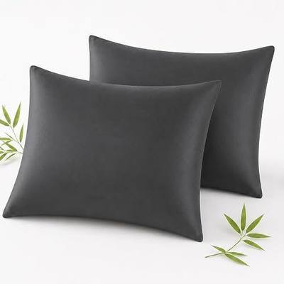 Zippered Pillow Cases, Queen Size (20 * 30), Set of 2 | 100% Viscose Derived from Bamboo, Cooling Silky Soft, For Hot Sleepers, Breathable, Hidden Zipper
