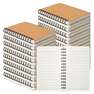 miikoul 60 Pack Spiral Lined Notebooks, 3"×5" 120 Pages for Office Writing | Khaki Kraft Paper Cover Ruled Notebooks Bulk Hardcover Journal Notepad Mini Memo Pads for Travel Back to School Supplies