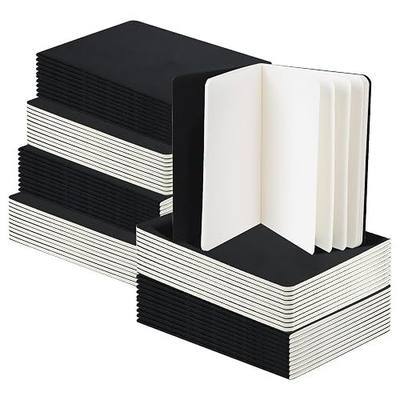 60 Packs Black Kraft Small Blank Notebooks, Unlined Mini A6 Journals Bulk, Blank Notepads for Kids Student Back to School, Office, Sketching, Drawing, Writing Supplies, 5.5" X 4", 30 Sheets/60 Pages