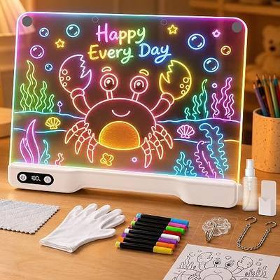 Led Drawing Board for Kids,17” Rechargeable Light Board,10 Modes | 2200mAh built-in battery,Built-in Stand,Eye-Friendly,8-13 Hrs Battery Life,Battery Percentage Display,Stand or Hang
