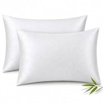 Zippered Pillow Cases, Standard Size, Set of 2 | 100% Viscose Derived from Bamboo, Cooling Silky Soft, Breathable, Hidden Zipper