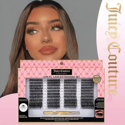 Lash Clusters Kit – Eyelash Extensions | 400 Wispy C-Curl and D-Curl Clusters, Salon Quality At-Home DIY, 9-16mm Natural or Dramatic Appearance, Reusable Lashes Easy with applicator Bond & seal