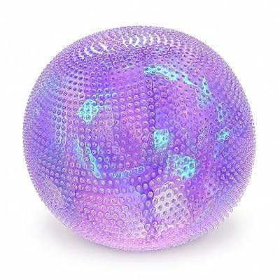 1pcs Purple Glitter Polka Dot Squishy Stress Ball for Kids Adults, Soft Squeeze Sensory Fidget Toy, Colorful Sensory Squishies for Anxiety Relief, Stretchy Desk Toy, Birthday Holiday Party Favor Gift