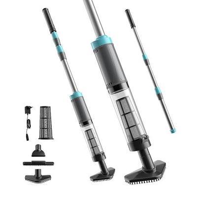 VERVEWAVE Handheld Hot Tub Vacuum, Cordless Small Pool Vacuum for Above Ground Pool with 3 Brush Heads & LED Light, Rechargeable Spa Vacuum Up to 90Mins Runtime, Ideal for Cleaning Small Debris Types