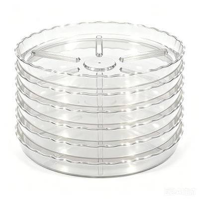 6 Pack 8 Inch Clear Plant Saucer, Tray for Indoors Outdoors, Water Catcher Trays for Pots, Wave Edge Drip Plates(Clear)