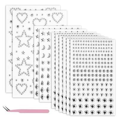 1620Pcs Face Gems Hair Gems Set, Self-Adhesive Face Jewels Rhinestones, Mixed Shape & Size DIY Face Gems Stick on, Hair Body Rhinestones Tattoo Rave Accessories for Eyes Makeup, Nail Art, Crafts