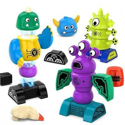 Magnetic Robot Building Toy, STEM Magnet Monster Toys Set for Kids Age 3-5 | Magnetic Building Blocks Robot Kit, Stacking Transform Toy Set with Storage Box for Kids, Magnet Robots Gift for Boy Girl