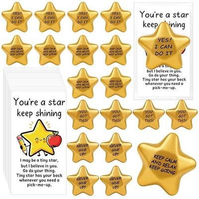 36 Pack Back to School Gifts for Students, Gold Letter Squeeze Star Squishy Stress Balls Bulk with Blessing Cards for First Day of School Classroom Prizes Party Favors Exchange Gifts