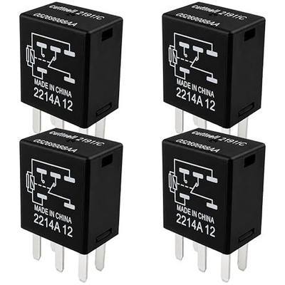 4-Pack 21911C 05269988AA Relay 12V 10A 5-Pin | Compatible with Chrysler 300 Dodge Charger Challenger Grand Caravan, Fixes Wiper, Horn, AC, Starter Circuits