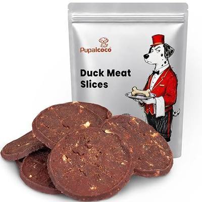 Duck Jerky Dog Treats, Natural Duck Slices with Beef Cartilage | High Protein Low Fat Dog Dental Chews Snacks, Healthy Dog Training Treats for Small Medium Large Dogs, Rawhide Free,10.6oz