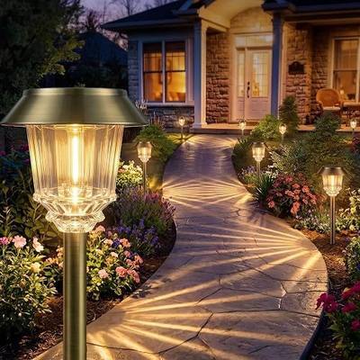 XMCOSY+ Solar Pathway Lights Outdoor, 4 Pack Solar Garden Landscape Lights | 40 LM Adjustable Brightness for 8-12H, Aluminum & Glass Solar Powered, IP65 Outdoor Solar Lights For Yard Landscape Lighting