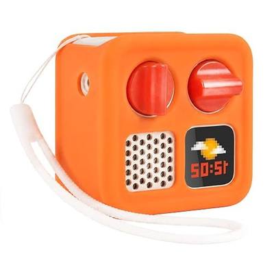 Silicone Case for Yoto Mini 2024, Kids Protective Cover | Soft Silicone Cover, Anti-Slip Grip, Raised Edge, Wrist Lanyard, Kids Travel, Case Only for Yoto Mini 2024 - Orange
