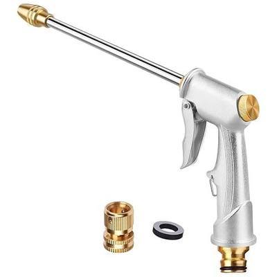 Garden Hose Nozzle, Heavy Duty High Pressure Water Spray Nozzle with 8 Spray Patterns, Leakproof Metal Hose End Sprayer for Car Wash, Watering Plants, Cleaning Patio, and Pet Shower