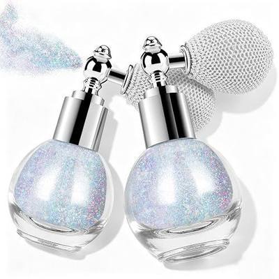 2 PCS Hair and Body Glitter Spray, Shimmering Spray Powder Sparkle Powder, Cosmetic Shimmer Makeup Glitter for Hair Face Clothes Nail Craft Prom Christmas Halloween (2PCS Glint-Rainbow) | Cosmetic Shimmer Makeup Glitter for Hair Face Clothes Nail Craft Prom Christmas Halloween (2PCS Glint-Rainbow)