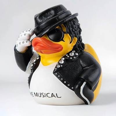 Pop Musical King Duck Figurine, White Glove Design with Rhinestones, Decorative Collectible, 3.14 x 2.75 x 2.75 inches